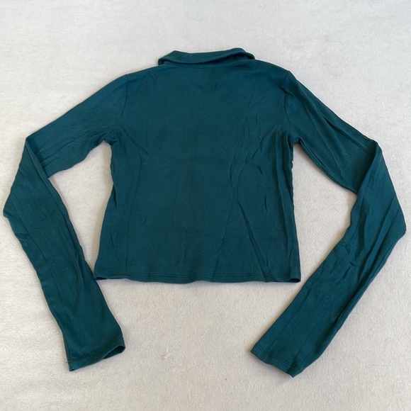 Teal Hollister Ribbed Long-Sleeve Polo Size XS - Picture 4 of 4